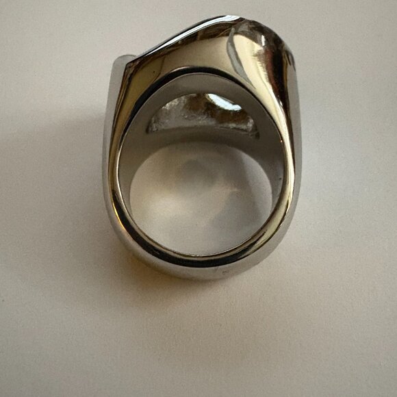 NWT Marc Jacobs Monogram Chain Link rin in silver tone metal - Picture 4 of 8